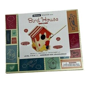 Set of 2 Robotime Rowood Bird House Art & Craft Kit Children to Build Birdhouse